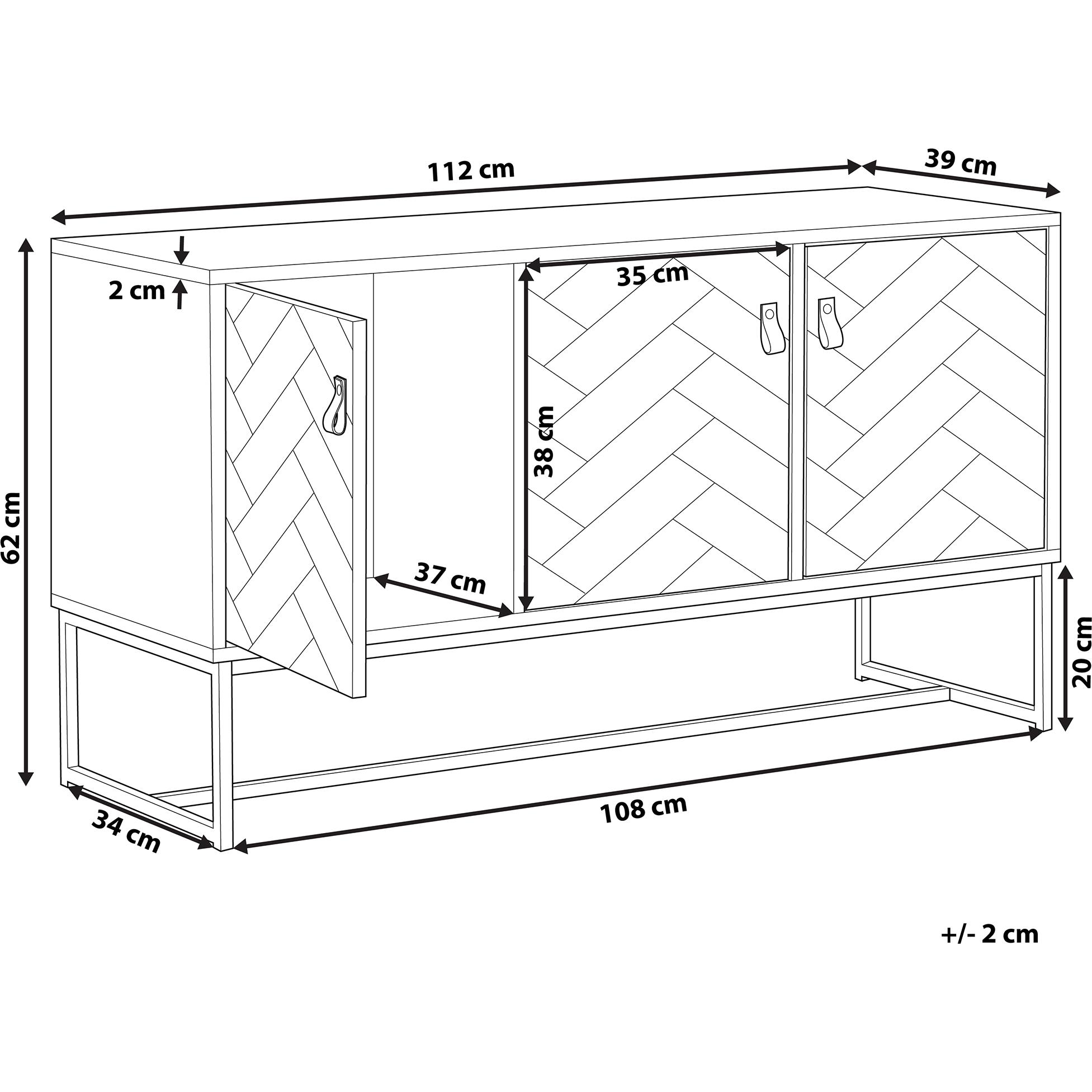 Thumbnail - Beliani, Kommode + Sideboard, Nueva (112 x 62 x 39 cm)