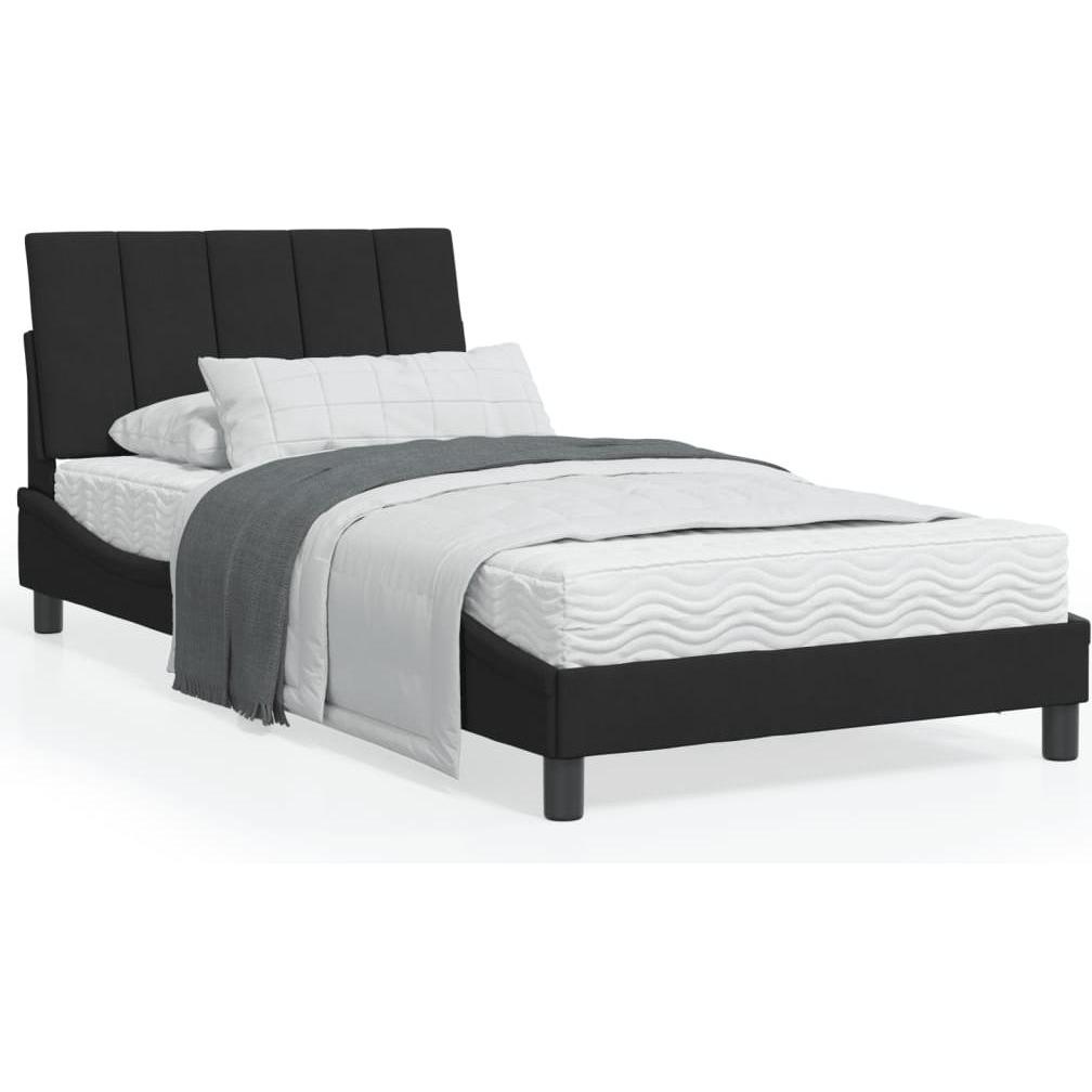 VidaXL, Bett, Bettgestell mit LED-Leuchten Samt (100 x 200 cm)