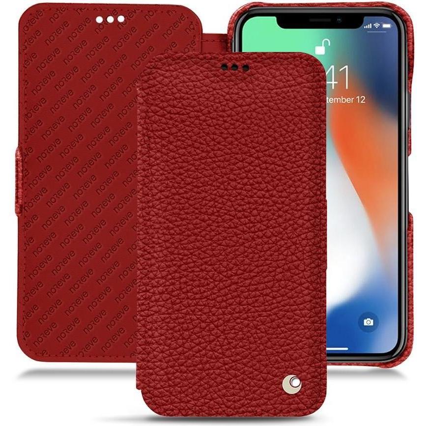 Thumbnail - Noreve Lederschutzhülle horizontal (Apple iPhone XR), Smartphone Hülle, Rot