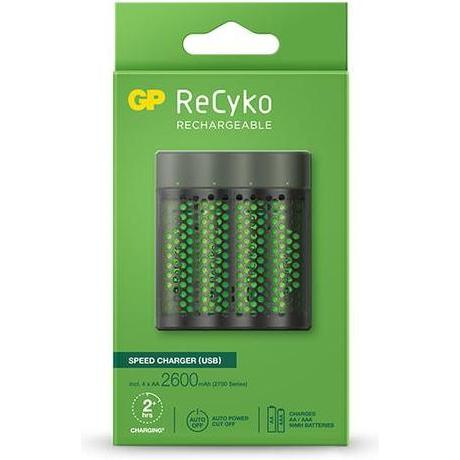 GP Batteries B53457 caricabatterie USB (1 pz., AA, AAA, 2600 mAh, Batteria + Caricabatterie), Caricabatterie