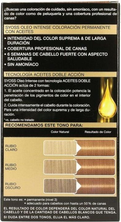 Actual product image Syoss OLIO INTENSE ink sin amoniaco #8.60-rubio miel 5 pz (Honey blonde)