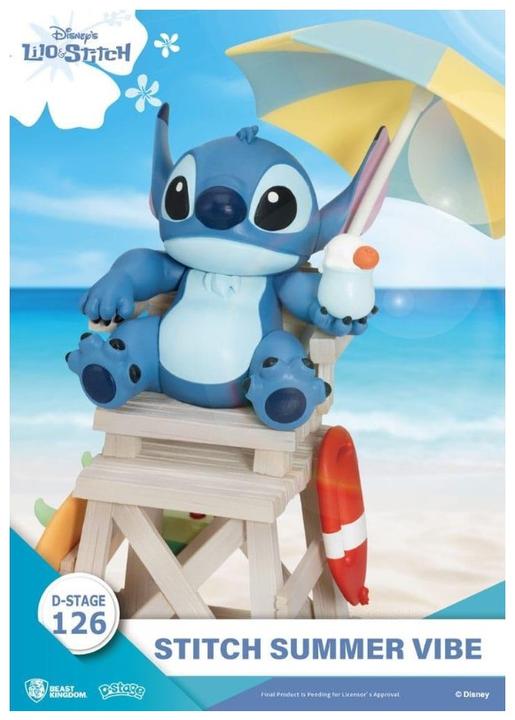 Actual product image Beast Kingdom Disney D-Stage PVC Diorama Stitch Summer Vibe 16 cm
