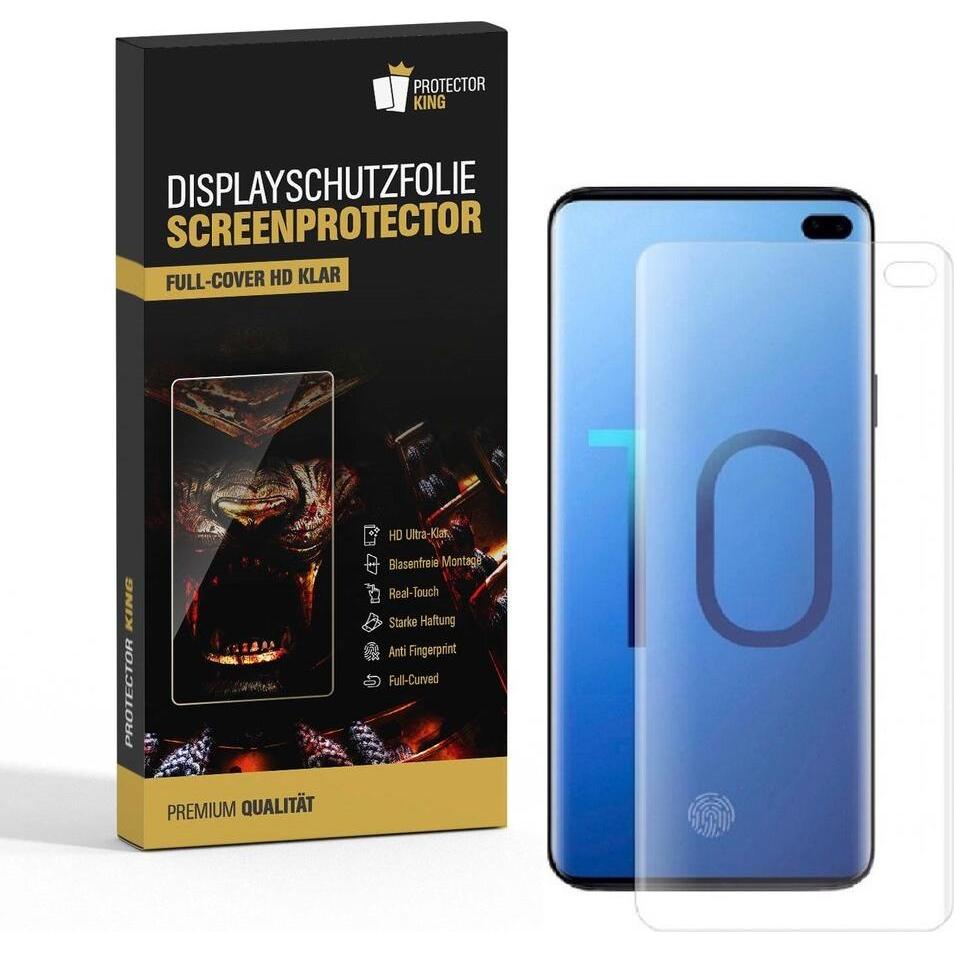 Protectorking 2x Premium Displayschutzfolie 3D KLAR (2 Stück, Samsung Galaxy S10+), Smartphone Schutzfolie