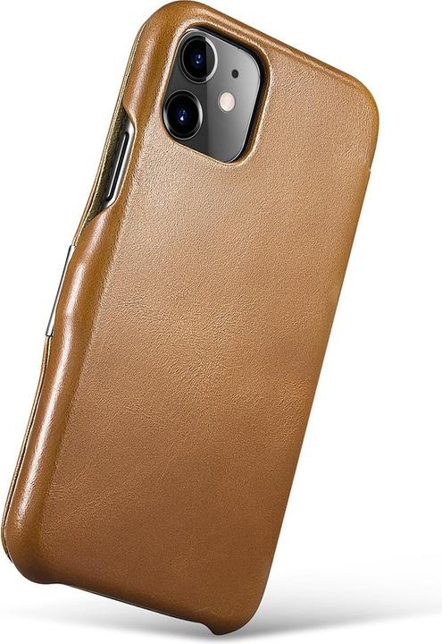 Produktbild iCarer iPhone 11 - Luxury Series Echtleder Flip Case Kastanienbraun (RIX1108-GG) (Apple iPhone 11)