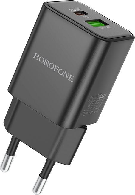 Immagine prodotto Borofone Netzladegerät BN14 Royal GaN - USB + Typ C - QC 3.0 PD 30W schwarz (0.03 W)