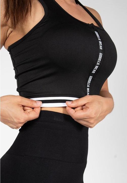 Image du produit Gorilla Wear Mesa Zip Front Crop Top Noir (XS)