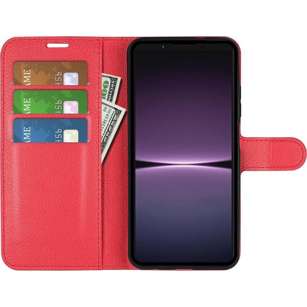 Thumbnail - Cover-Discount Sony Xperia 1 V - Leder Etui Hülle rot (Sony Xperia 1 V), Smartphone Hülle, Rot