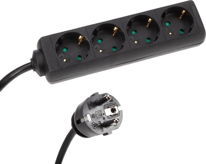 HQ Power 4-FACH-STECKDOSENLEISTE MIT SCHRUMPFSCHLAUCH - 3G2.5 - 1.5 m - SCHUKO (4x, CEE 7/3, 1.50 m)