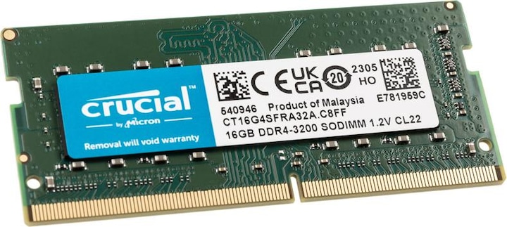Actual product image Crucial Laptop Memory (1 x 16GB, 3200 MHz, DDR4-RAM, SO-DIMM)