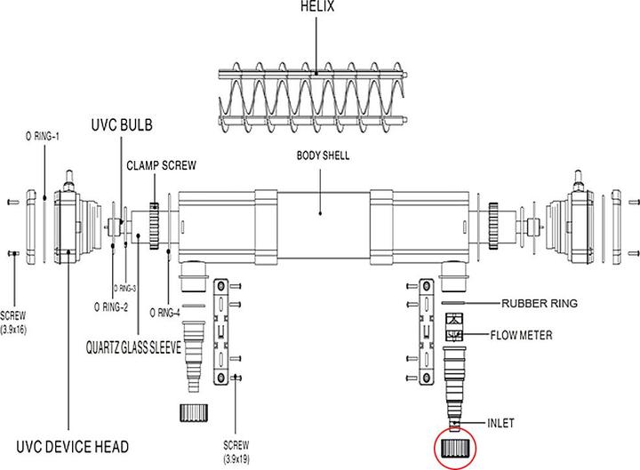 Actual product image SunSun Spare Part CUV-272C Ring Nut 24W Clarifier UVC Device