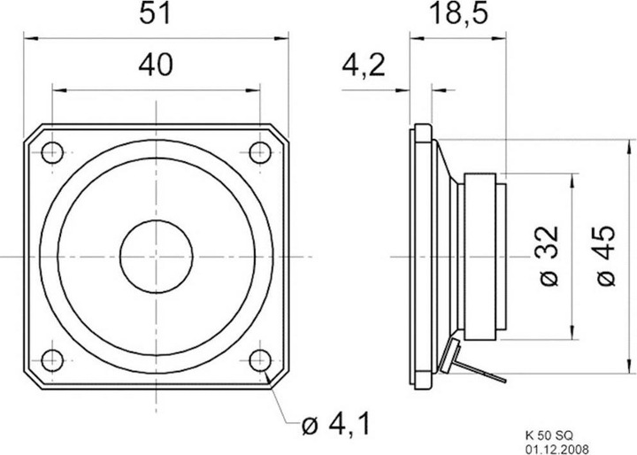 Produktbild Visaton Breitbandlautsprecher K 50SQ, 8 Ohm