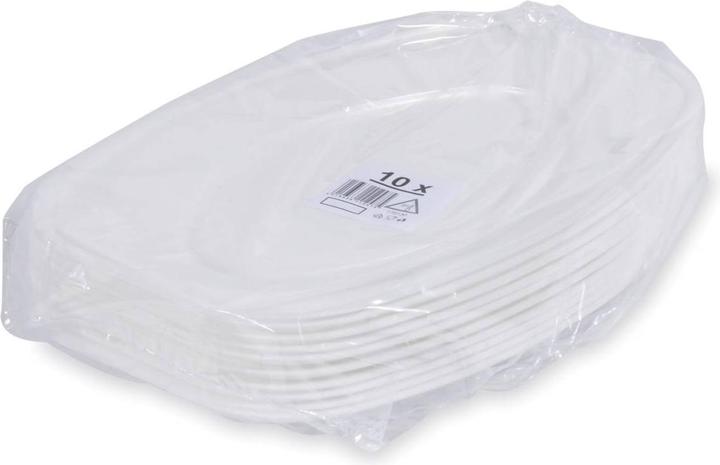 Produktbild Wimex.eu Party-Platte (XPS) oval weiss 55 x 36 cm - 10 Stück (10 x)