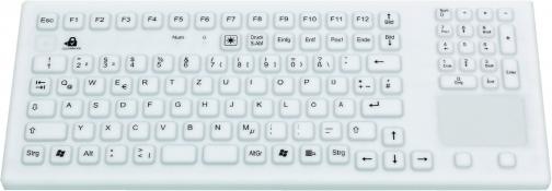Gett InduProof TOUCH USB (DE) Silikontastatur IP68 Reinigungsfunktion desinfizierbar Touchpad weiss 10... (DE, Kabelgebunden)