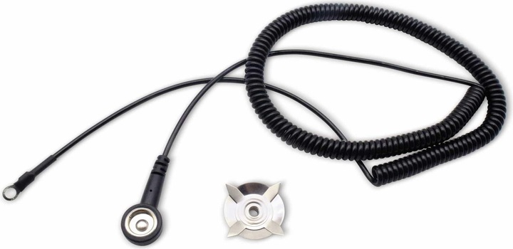 Produktbild Quadrios ESD-Erdungskabel 3.00 m Klemme, Druckknopf 10 mm, Ringkabelschuhanschluss