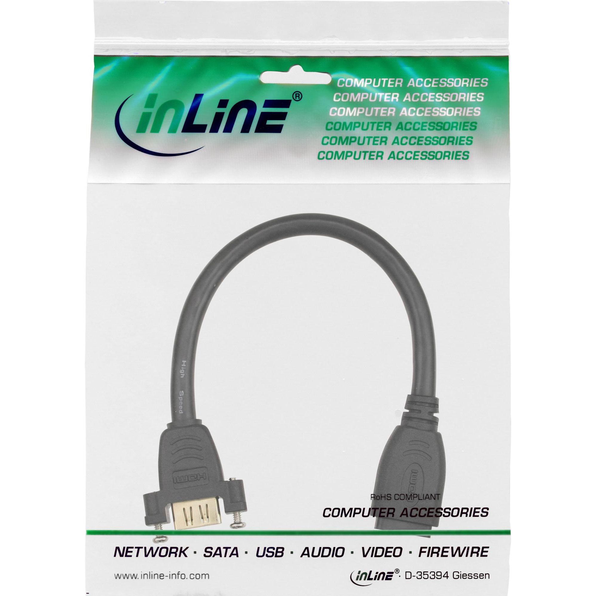 Thumbnail - InLine HDMI (Typ A) — HDMI (Typ A) (0.20 m, HDMI), Video Kabel