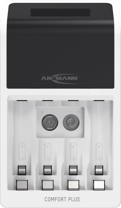 Actual product image Ansmann 1001-0094 Comfort Plus quick charger for NiMH batteries, AA or AAA (1 pcs., AA, AAA, 2100 mAh, Battery + charger)