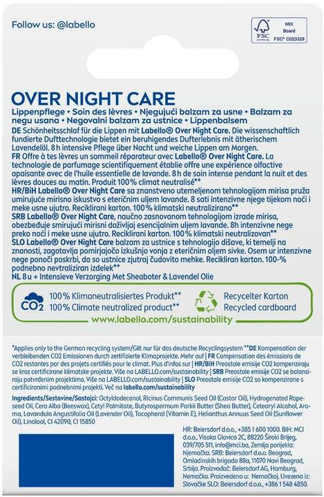 Actual product image LABELLO Over Night Care+ (Lip Care Stick)