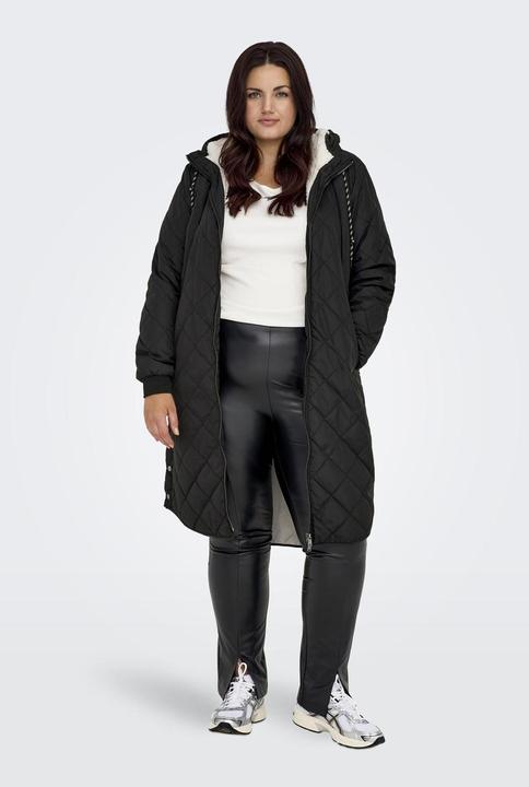 Produktbild Only Kapuze mit Kordelzug Curve Gerippte Ärmelbündchen Mantel Steppjacke (L)