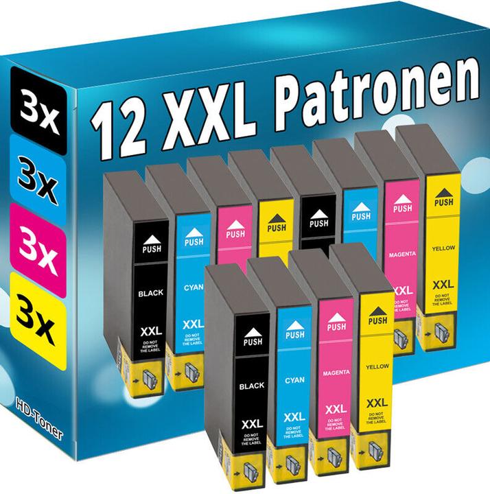 Produktbild Druckfuxx 12 XL TINTE PATRONEN für EPSON XP30 XP312 XP315 XP402 XP405wh XP412 XP