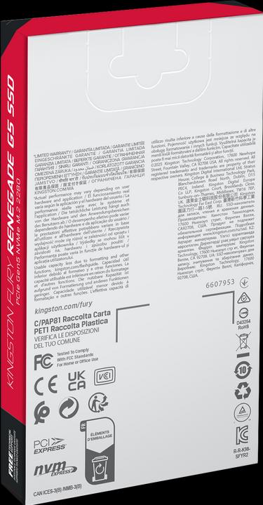 Produktbild Kingston FURY Renegade G5 (2048 GB, M.2 2280)