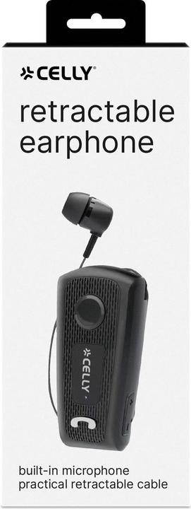 Immagine prodotto Celly - BHCLIPBK Wireless Retractable Mono Headset (NC, Cablato)