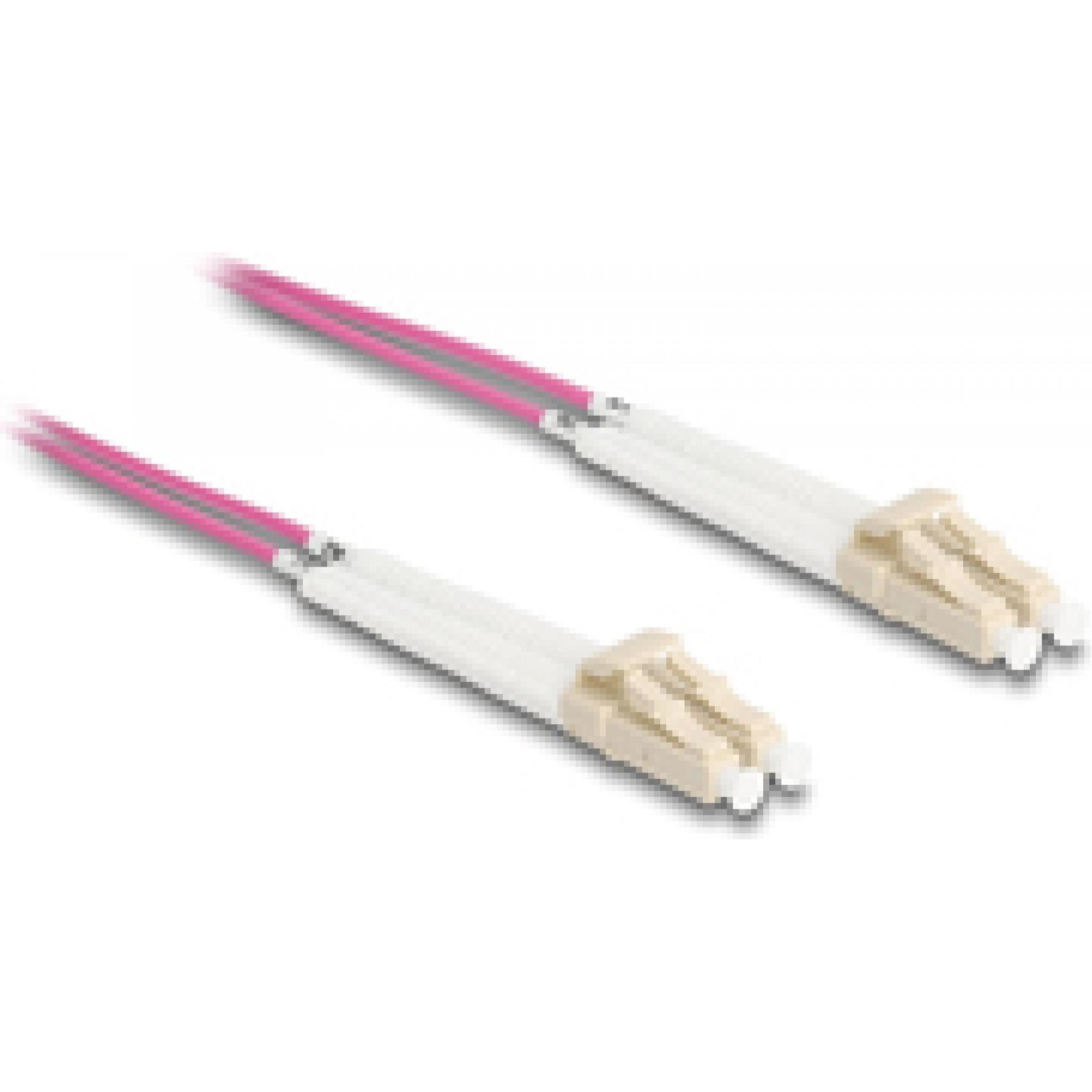 Delock LWL Kabel LC-D > LC-D Multimode OM3 winkelbar 2,0m (S/UTP, CAT8.2, 2 m), Netzwerkkabel