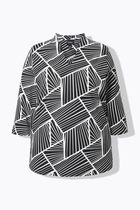 Actual product image Ulla Popken Mixed Stripe Turtleneck Tee (62)