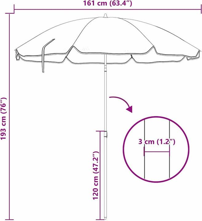 Produktbild VidaXL Strandschirm (1.61 m)