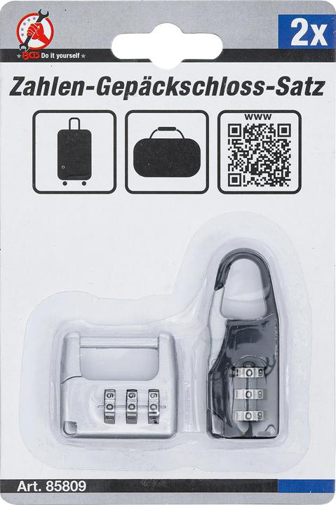 Produktbild BGS Zahlen-Gepäckschloss-Satz 2-tlg.