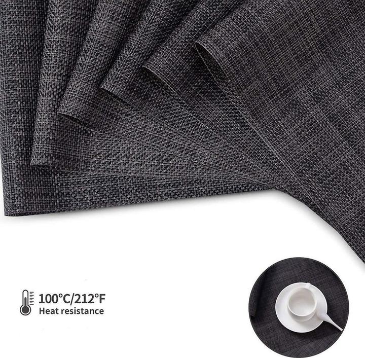 Produktbild Esmée Hitzebeständige PVC Tischunterlage Abwaschbare Teller Untersetzer Tischset 8er Set (8 Stk., 45 x 30 cm)