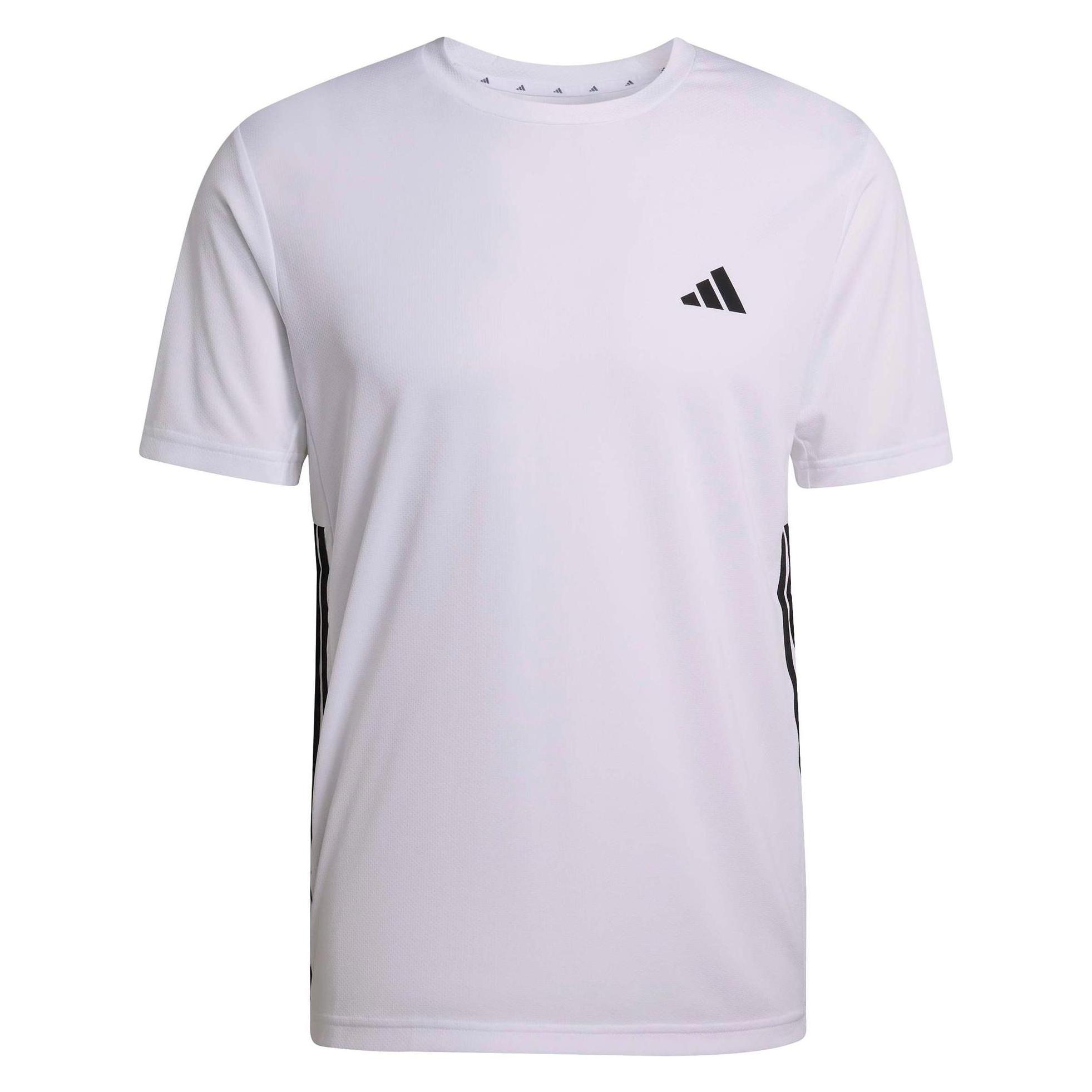 Adidas, Mannen, Sportief Shirt, We Bas 3S T - White/black (L), Wit, Zwart, L