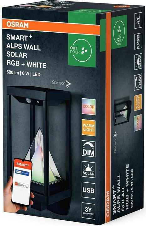 Produktbild Osram Smart+ Solar Alps Wall Multicolor RGB + W (400 lm, IP44)