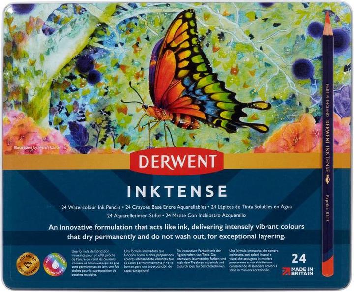 Immagine prodotto Derwent Matita colorata Inktense Set 24 astuccio in metallo (Multicolore, multicolore, 24 x)