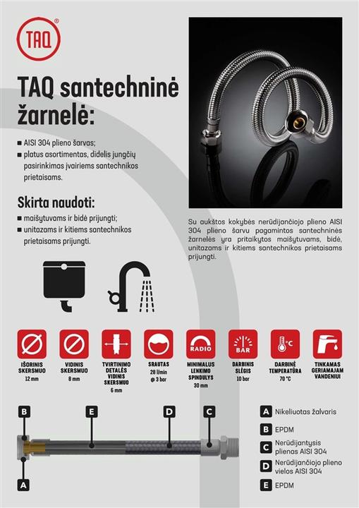 Produktbild Tucai FLEXIBLE PLUMBING HOSE TAQ V3/8–V3/