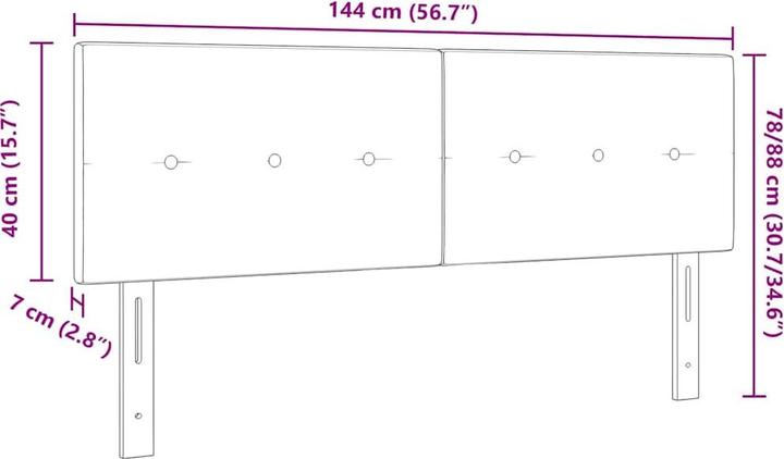 Produktbild vidaXL Polstertes Bett Kopfteil (144 x 7 x 88 cm)