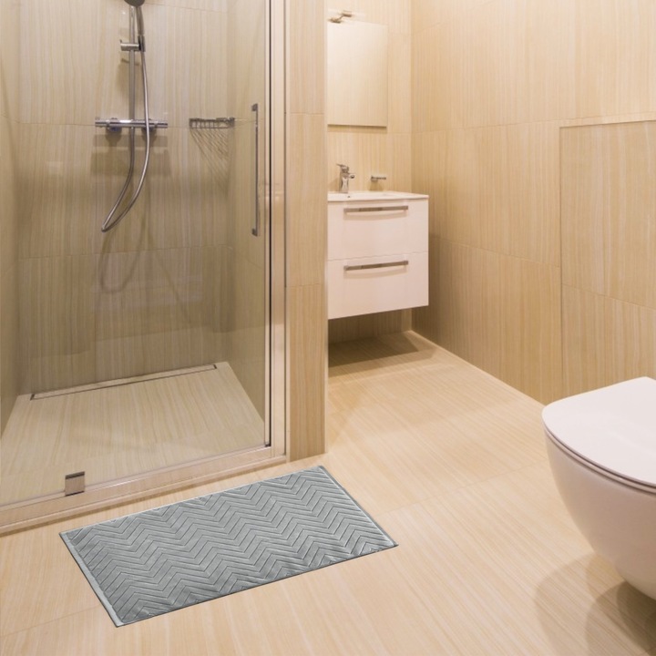 Actual product image Intirilife Bath Mat Shower Mat in Grey (80 x 50 cm)