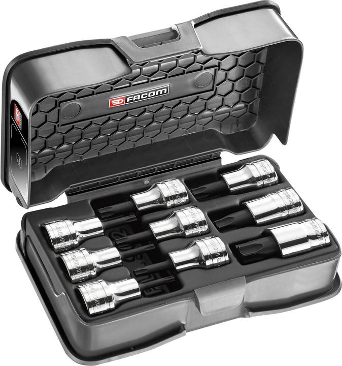 Actual product image Facom Box with socket spanner set, Torx 1/2 TX20 - 60 (T 30, T60, T 27H, T 20, T 25, T 45, T 55, T 50, T 40)