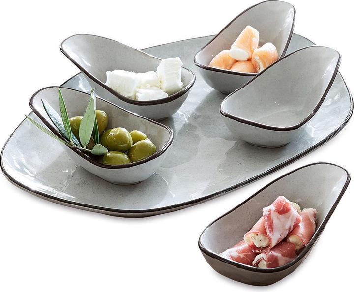 Produktbild Loberon Servierschälchen 6er Set Biarré grau