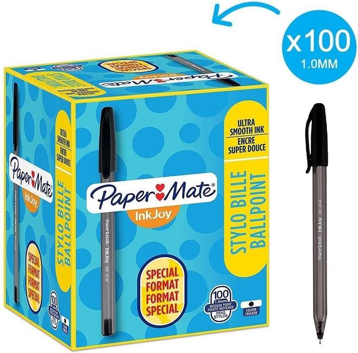Produktbild Paper Mate Paper:Mate Kugelschreiber InkJoy 100, Value Pack, schwarz (Transluzent, Schwarz, 100 x)