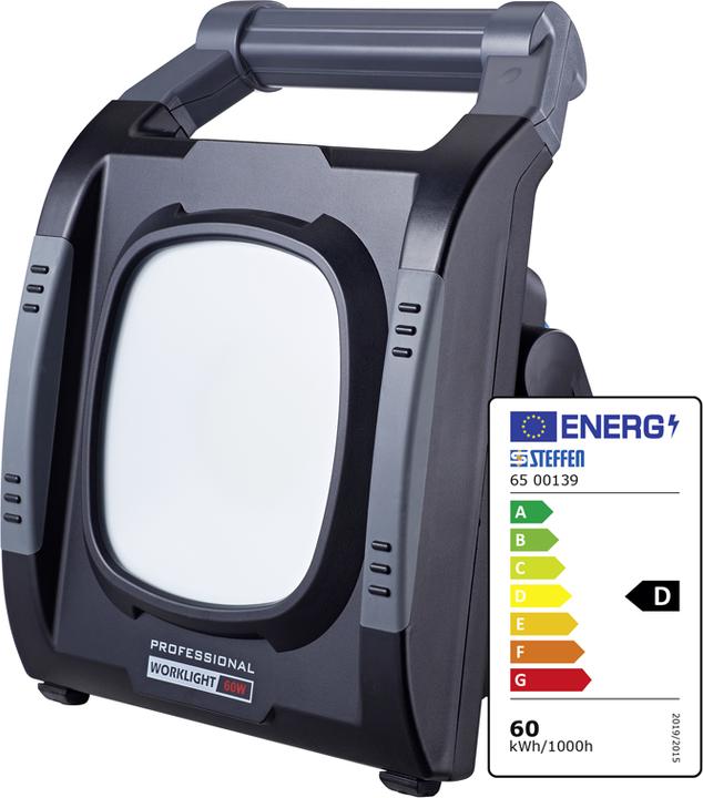 Actual product image Steffen WORKLIGHT LED spotlight 60W with carrying handle 3m cable (7600 lm)