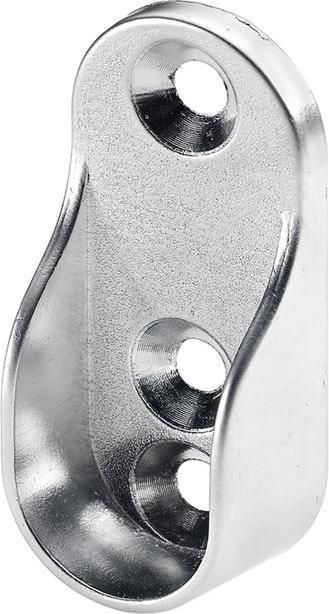Hettich Schrankrohr-Lager, für Rohrprofil oval 15 x 30 mm, verchomt