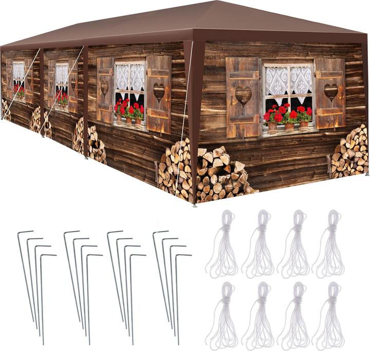 tectake Pavilion Almchalet with removable side panels (900 cm, 300 cm)