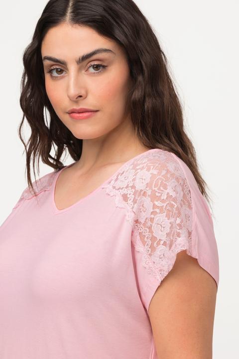 Produktbild Ulla Popken Pyjama, Spitze, V-Ausschnitt, Halbarm (46, 48)