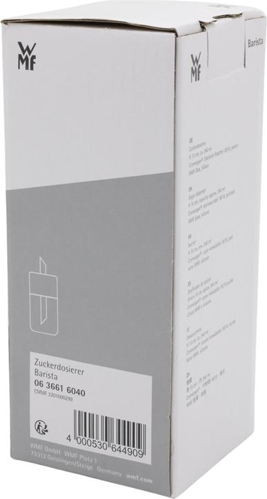 Produktbild WMF Zuckerstreuer Gewürzstreuer 240g für Zucker Kakao Barista Glas Edelstahl (0.25 l)