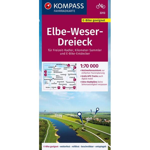 Fahrradkarte 3313 Elbe-Weser-Dreieck 1:70.000, Landkarte