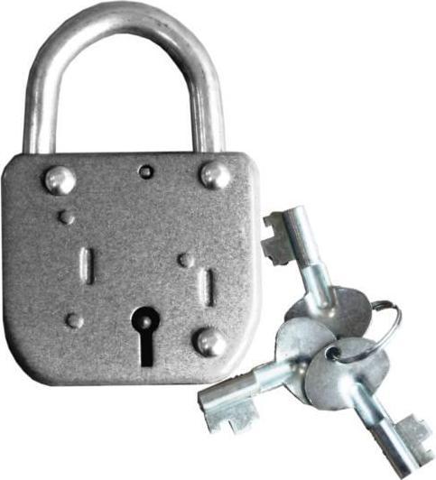 Actual product image No Name Pad Lock Lote 3 Keys Grey