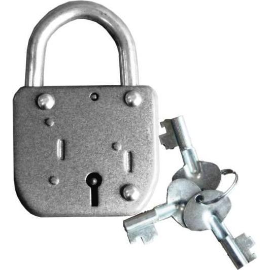 No Name, Vorhängeschloss, Pad Lock Lote 3 Keys Grey