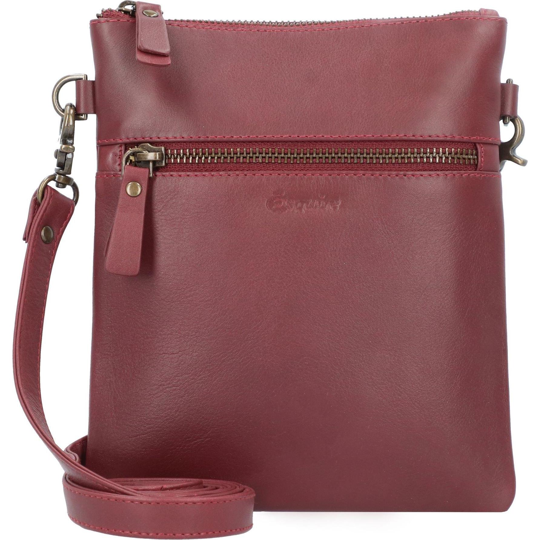 Esquire, Handtasche, Peru Umhängetasche Leder 17 cm, Rot