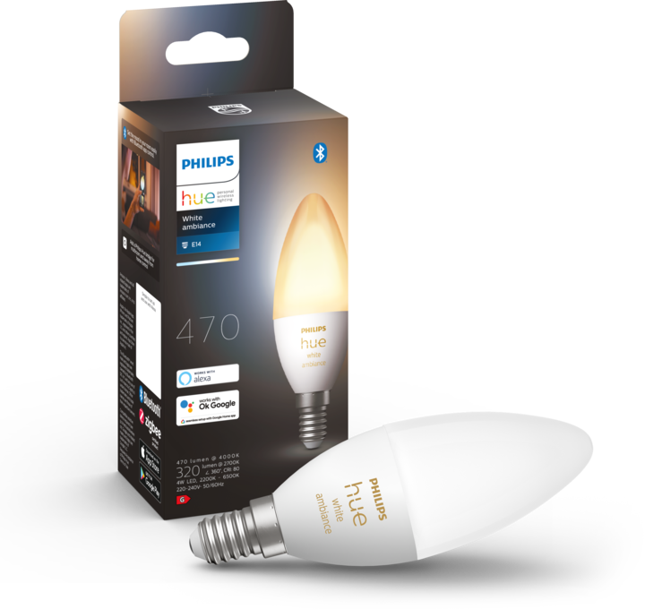 Produktbild Philips Hue White Ambiance BT (E14, 5.20 W, 470 lm, 1 x, G)