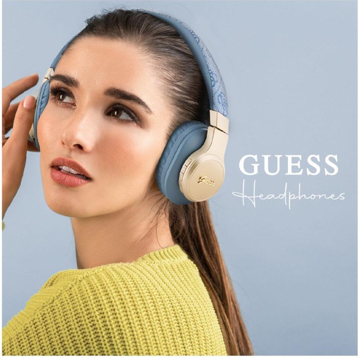 Actual product image Guess Wireless Leather Headphone with Metal Logo (No noise cancelling, 32 h, Wireless)